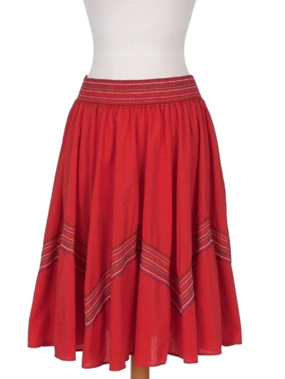 Anthropologie Lithe Midi Skirt with Contrast Stitching